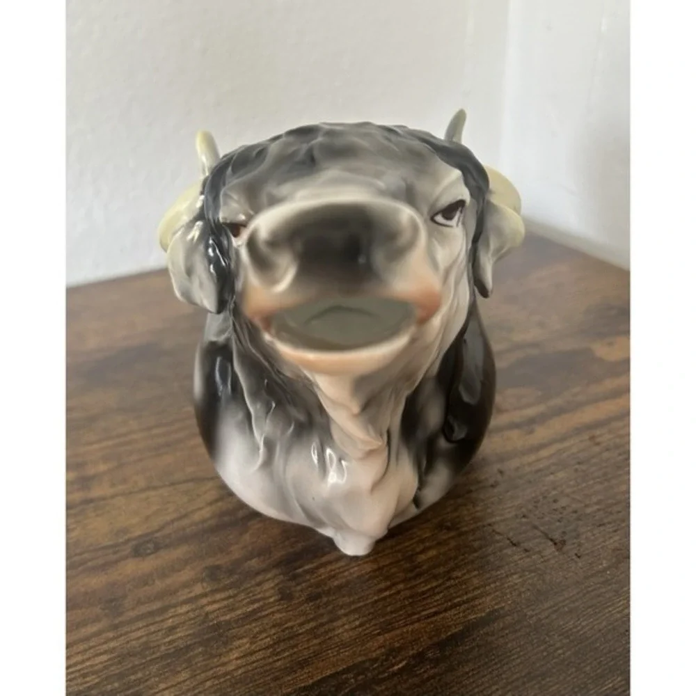 RARE Vintage Royal Bayreuth‎ Creamer Pitcher Water Buffalo Bavaria Stamped